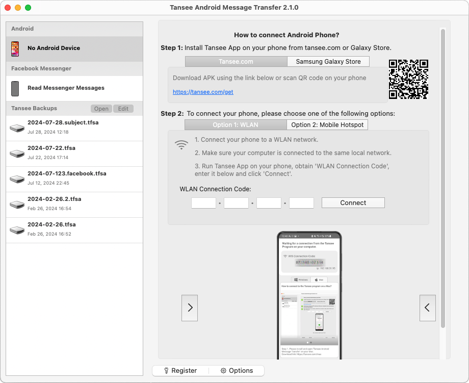 انسخ رسائل SMS وMMS وRCS ورسائل WhatsApp من هاتف Android إلى جهاز Mac الخاص بك